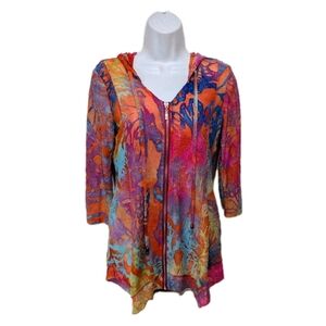 Kamana Burnout Zip Tunic Top Jacket S Asymmetrical Hippie Boho Whimsigoth 2700